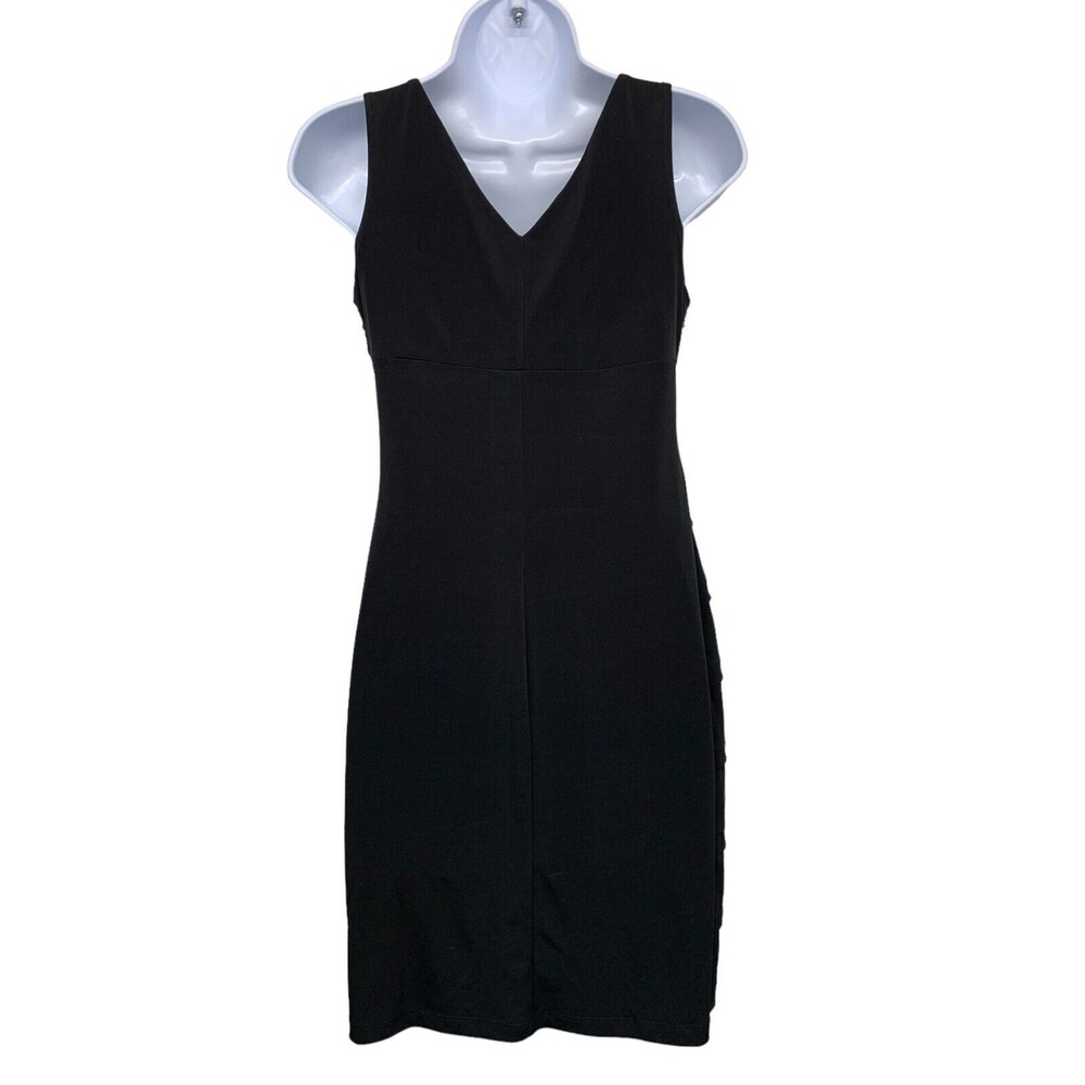 Enfocus Studio Women's size 6 Black Floral Bodice Sheath Dress Stretch Lined - Picture 6 of 9